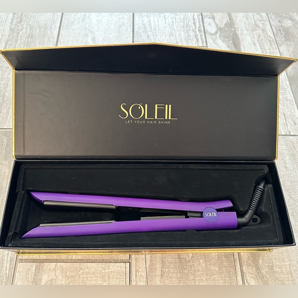 Soleil Purple Flat Iron. Open box